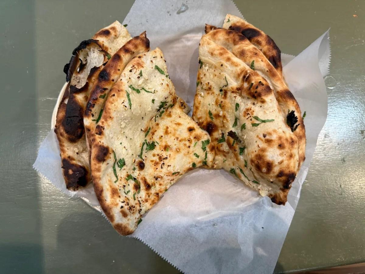 Garlic naan from the tandoor